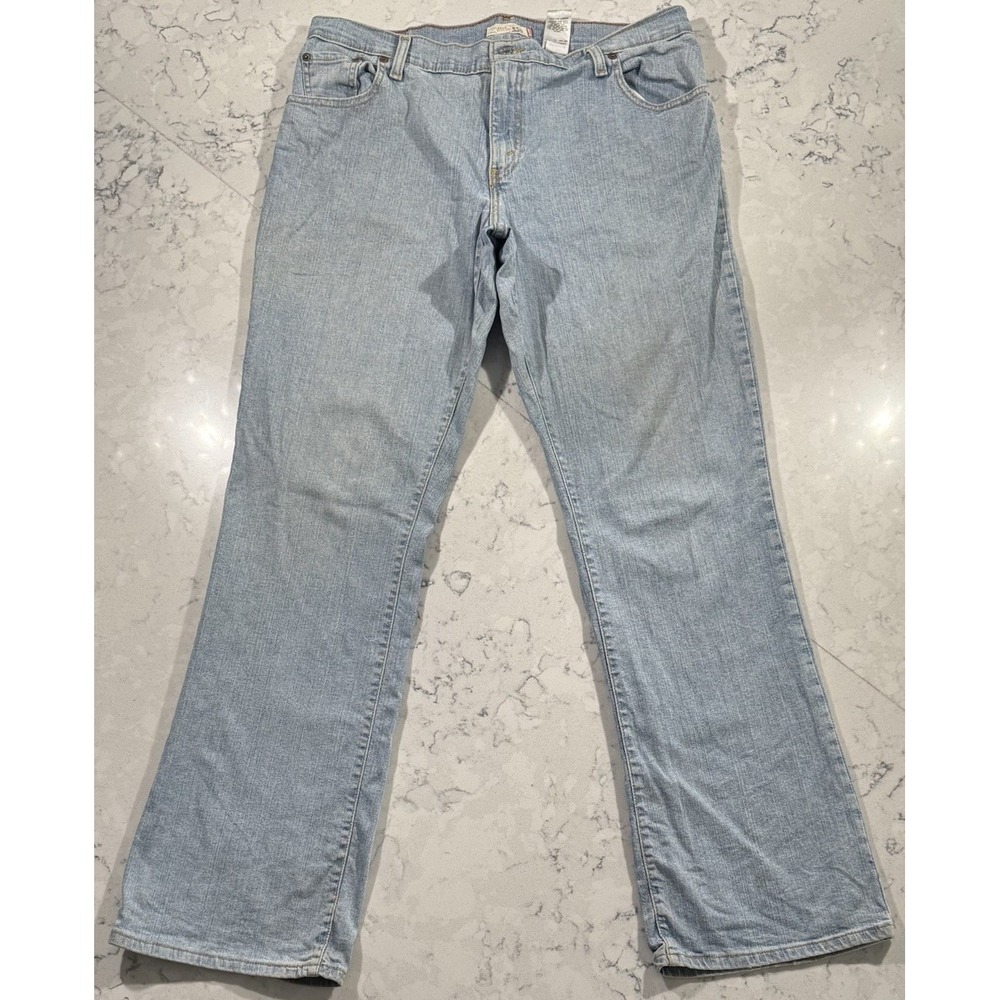 VTG Levi's 550 Relaxed Bootcut Jeans Womens 14L Blue Light Wash Stretch Classic